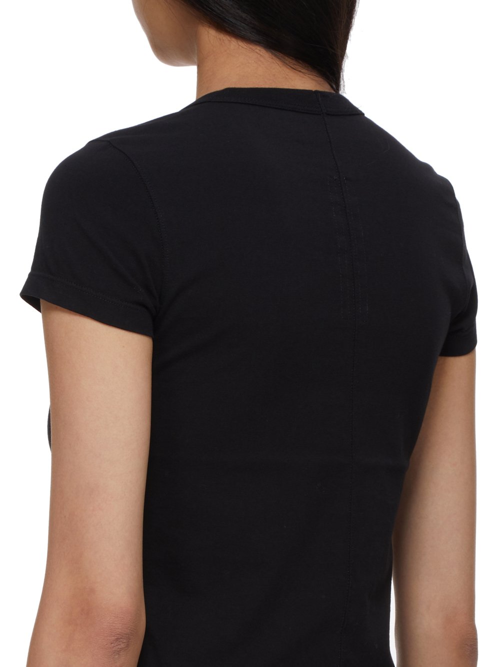 RICK OWENS FW23 LUXOR CROPPED LEVEL T IN BLACK CLASSIC COTTON JERSEY