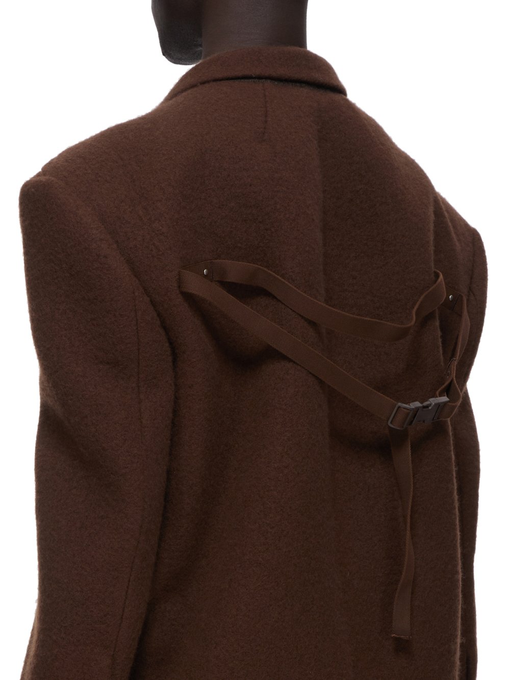 RICK OWENS FW23 LUXOR SOFT JUMBO TATLIN COAT IN BROWN BOILED WOOL