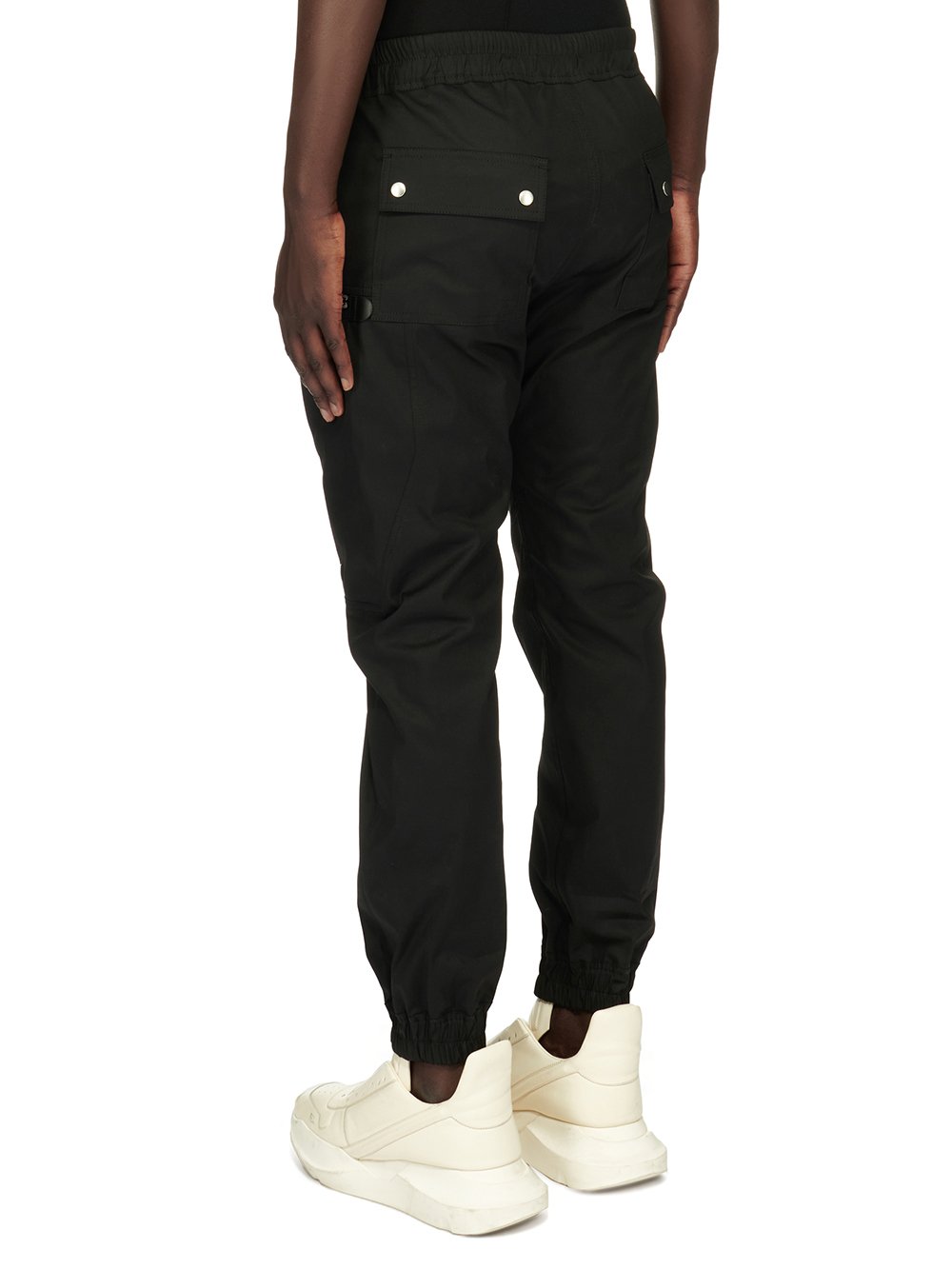 RICK OWENS FW23 LUXOR BAUHAUS CARGO IN  BLACK HEAVY COTTON POPLIN