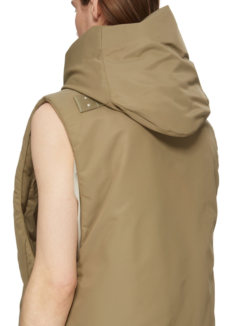 RICK OWENS FW23 LUXOR RUNWAY HOODED LINER IN PALE GREEN RECYCLED BOMBER