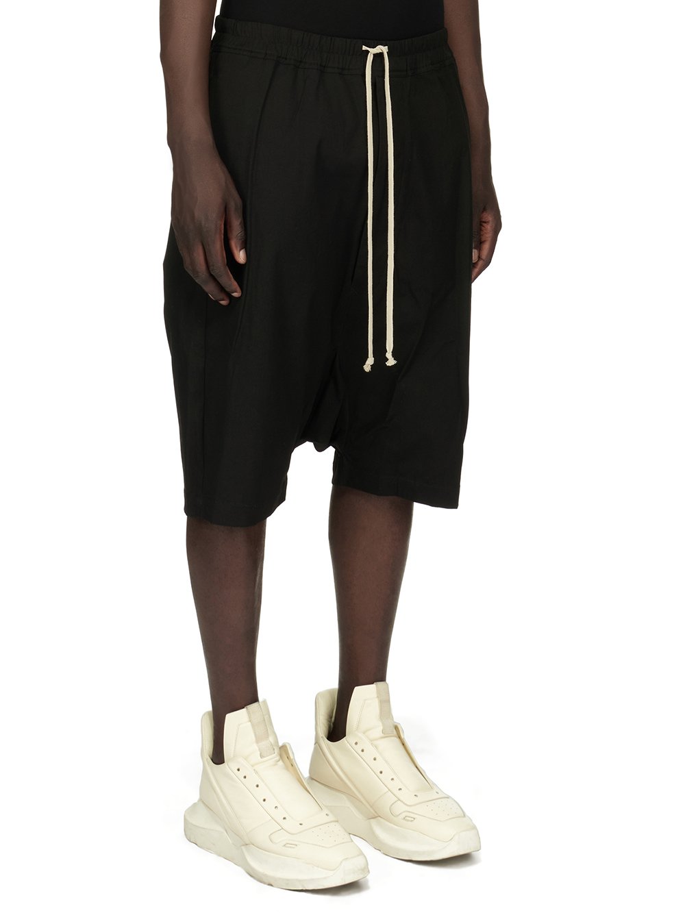 RICK OWENS FOREVER RICK'S PODS IN BLACK HEAVY COTTON POPLIN