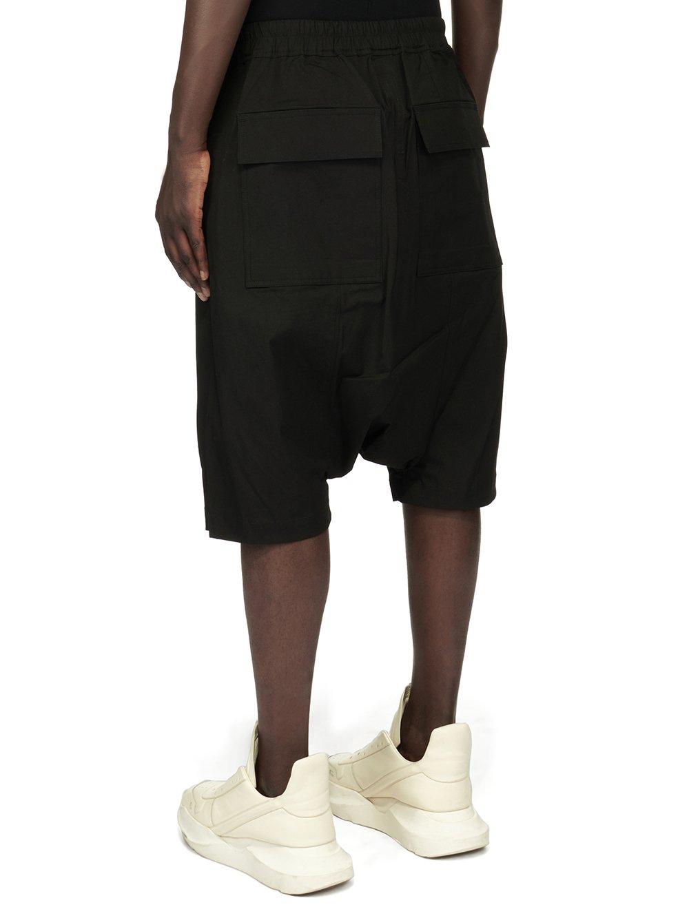 RICK OWENS FOREVER RICK'S PODS IN BLACK HEAVY COTTON POPLIN