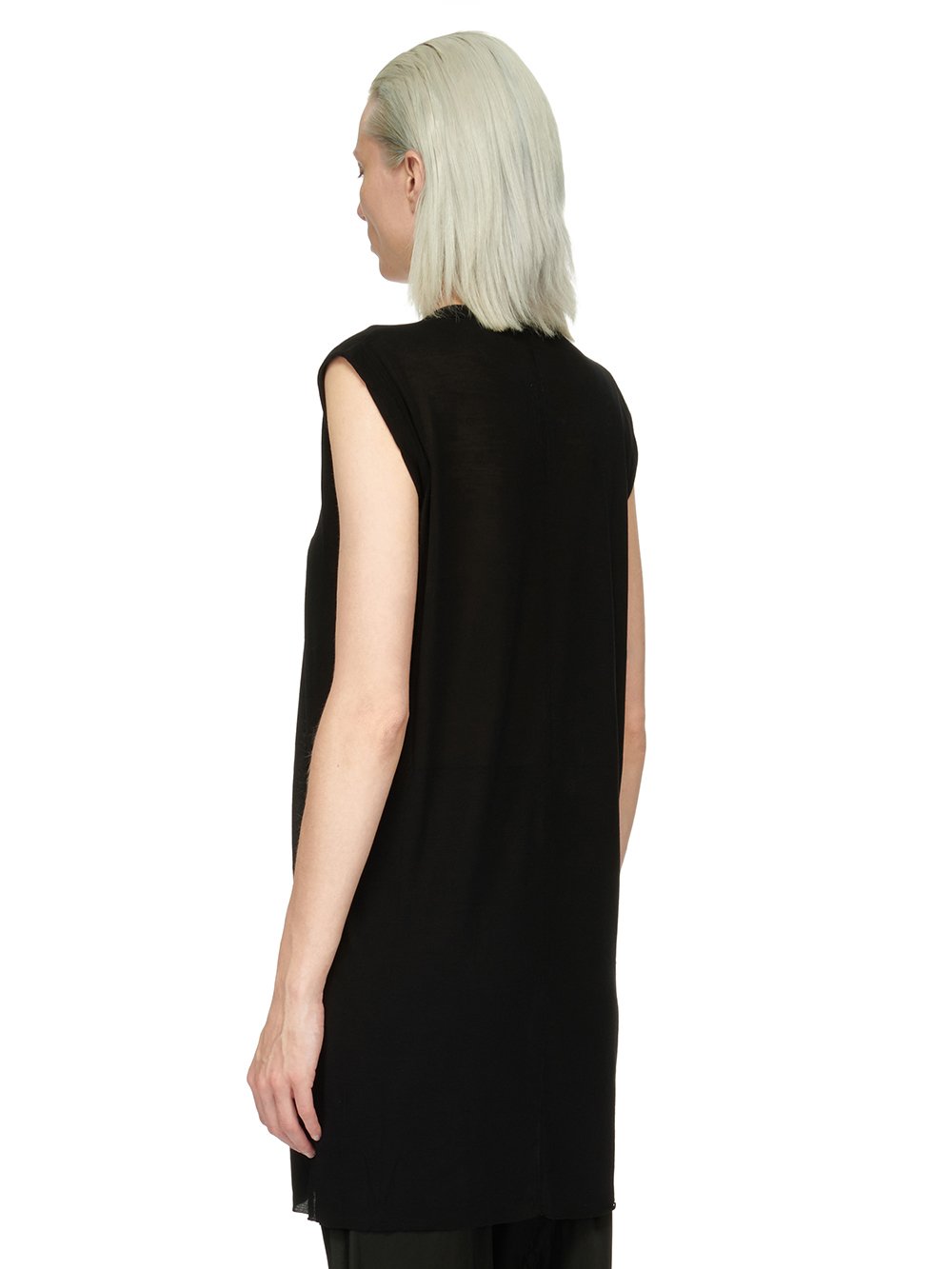 RICK OWENS FOREVER BASIC SL T IN BLACK VISCOSE SILK JERSEY