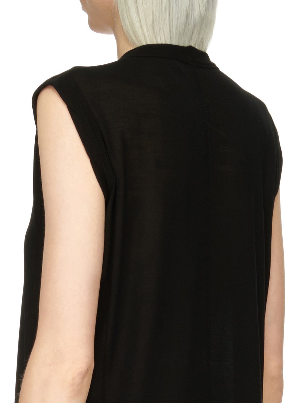 RICK OWENS FOREVER BASIC SL T IN BLACK VISCOSE SILK JERSEY