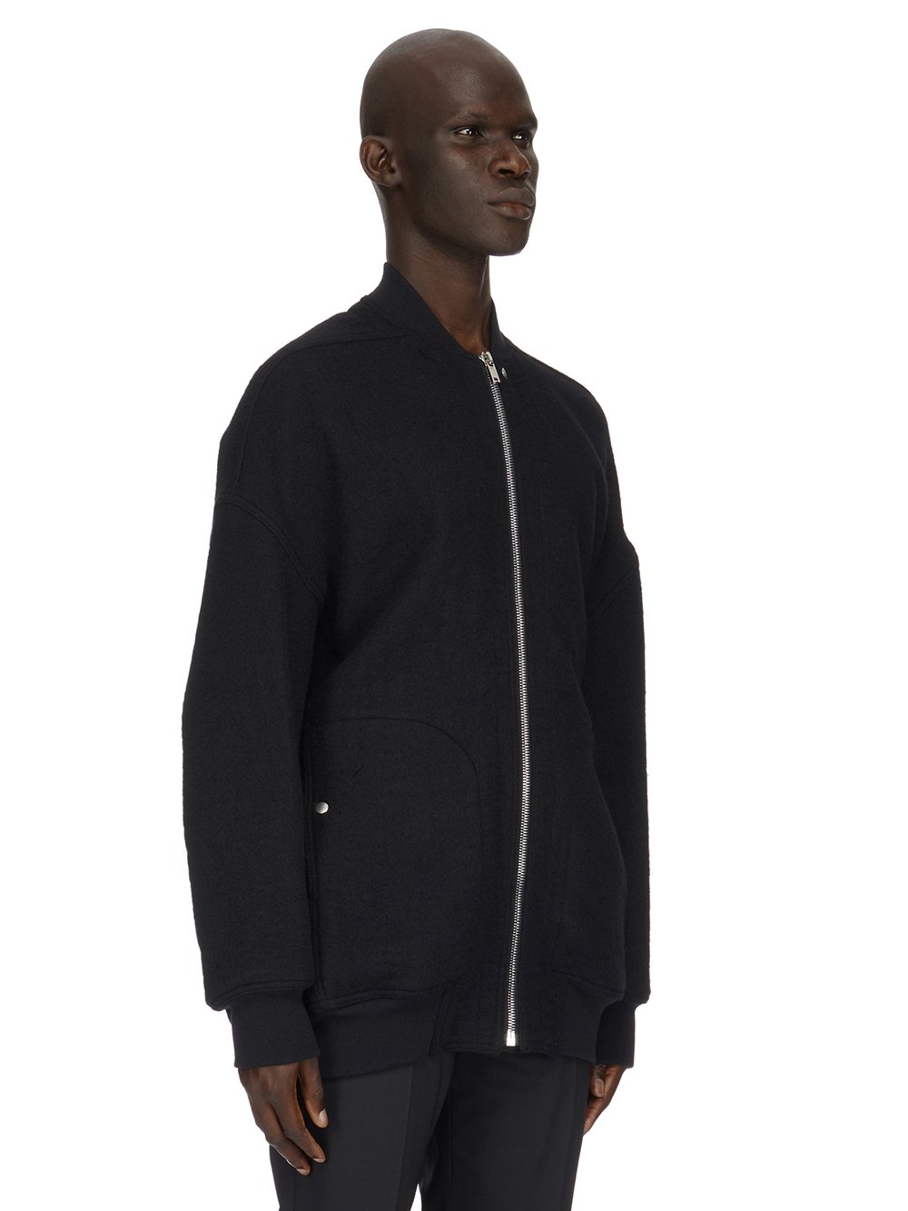 RICK OWENS FW23 LUXOR JUMBO PETER FLIGHT IN BLACK BOILED WOOL