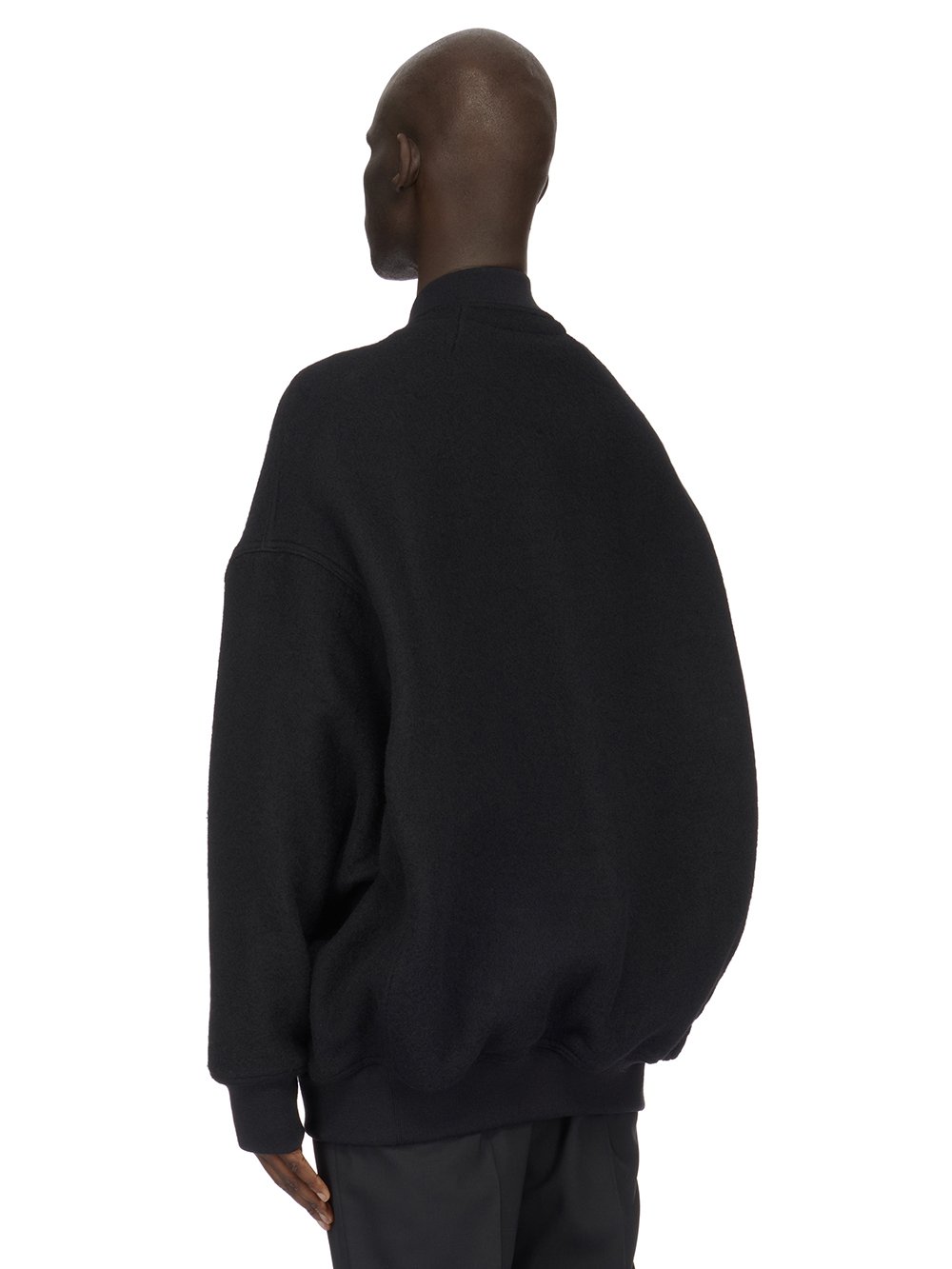 RICK OWENS FW23 LUXOR JUMBO PETER FLIGHT IN BLACK BOILED WOOL