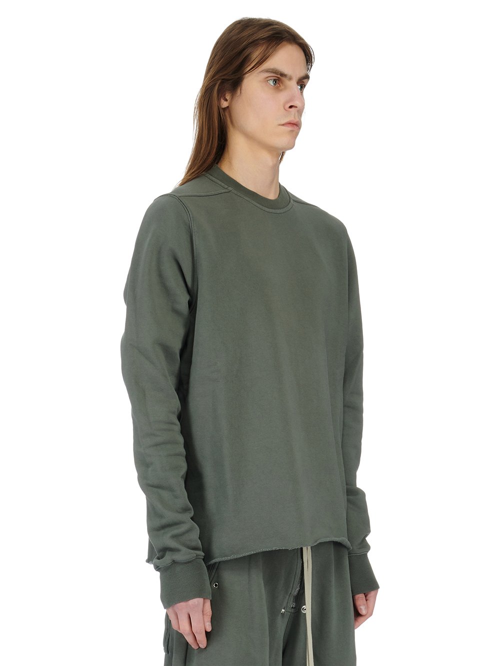 RICK OWENS FW23 LUXOR CREWNECK SWEAT IN HUSTLER BLUE FURKA HEAVY SWEATSHIRT 