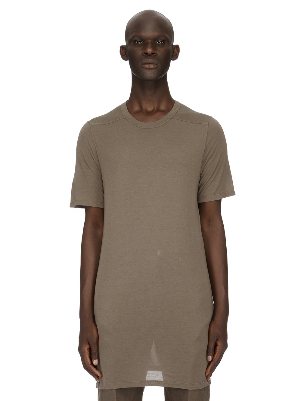 RICK OWENS FW23 LUXOR LEVEL T IN DUST GREY VISCOSE SILK JERSEY