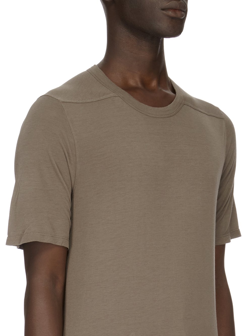 RICK OWENS FW23 LUXOR LEVEL T IN DUST GREY VISCOSE SILK JERSEY