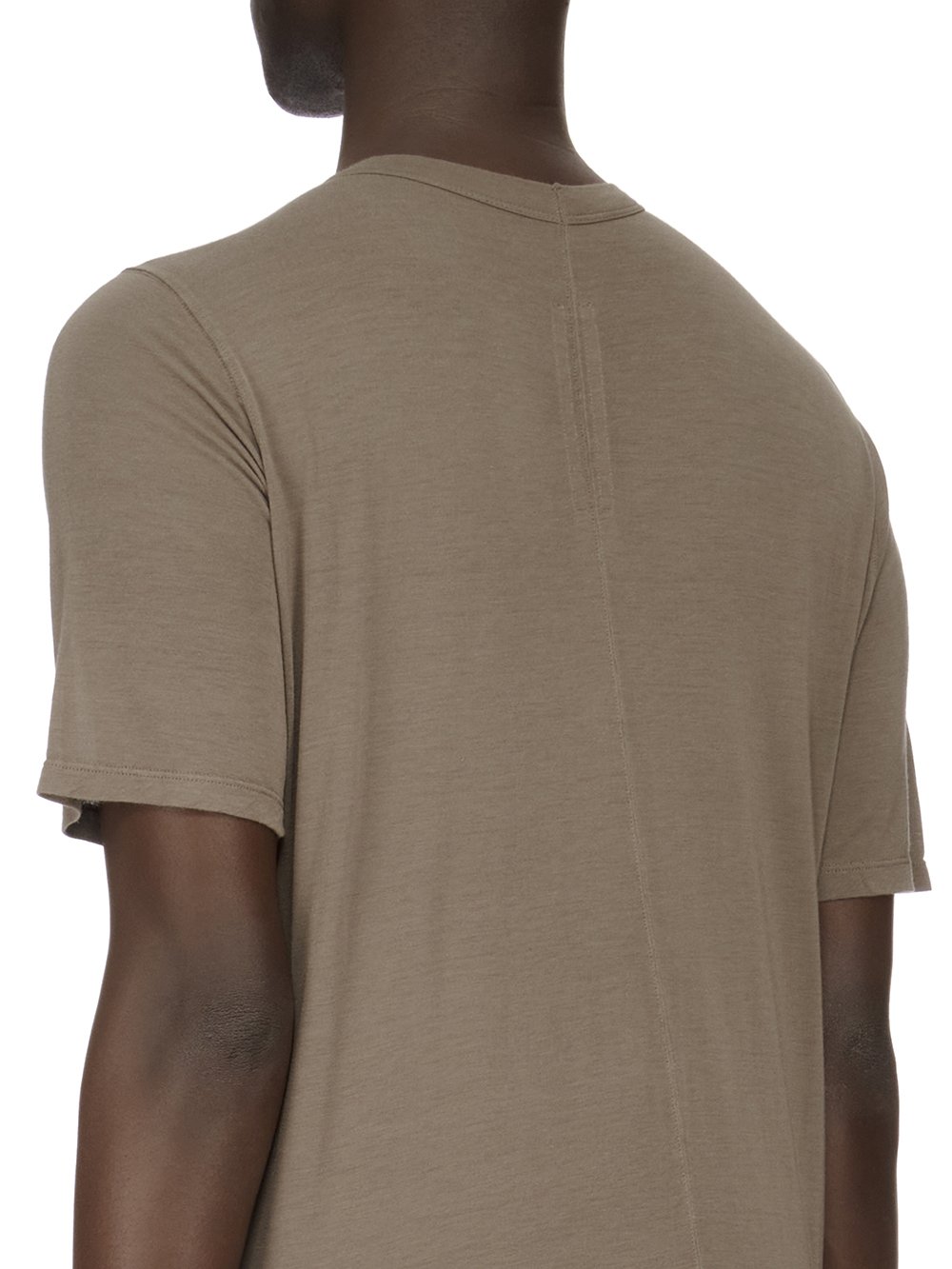 RICK OWENS FW23 LUXOR LEVEL T IN DUST GREY VISCOSE SILK JERSEY