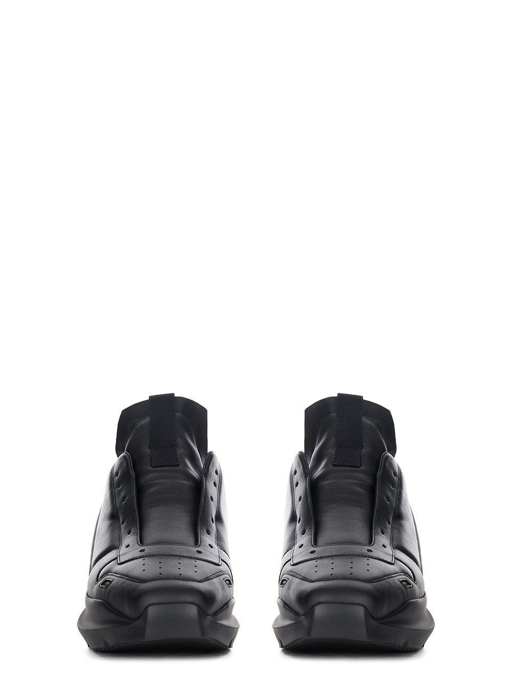 RICK OWENS FW23 LUXOR RUNWAY GETH RUNNER IN BLACK FULL GRAIN CALF LEATHER