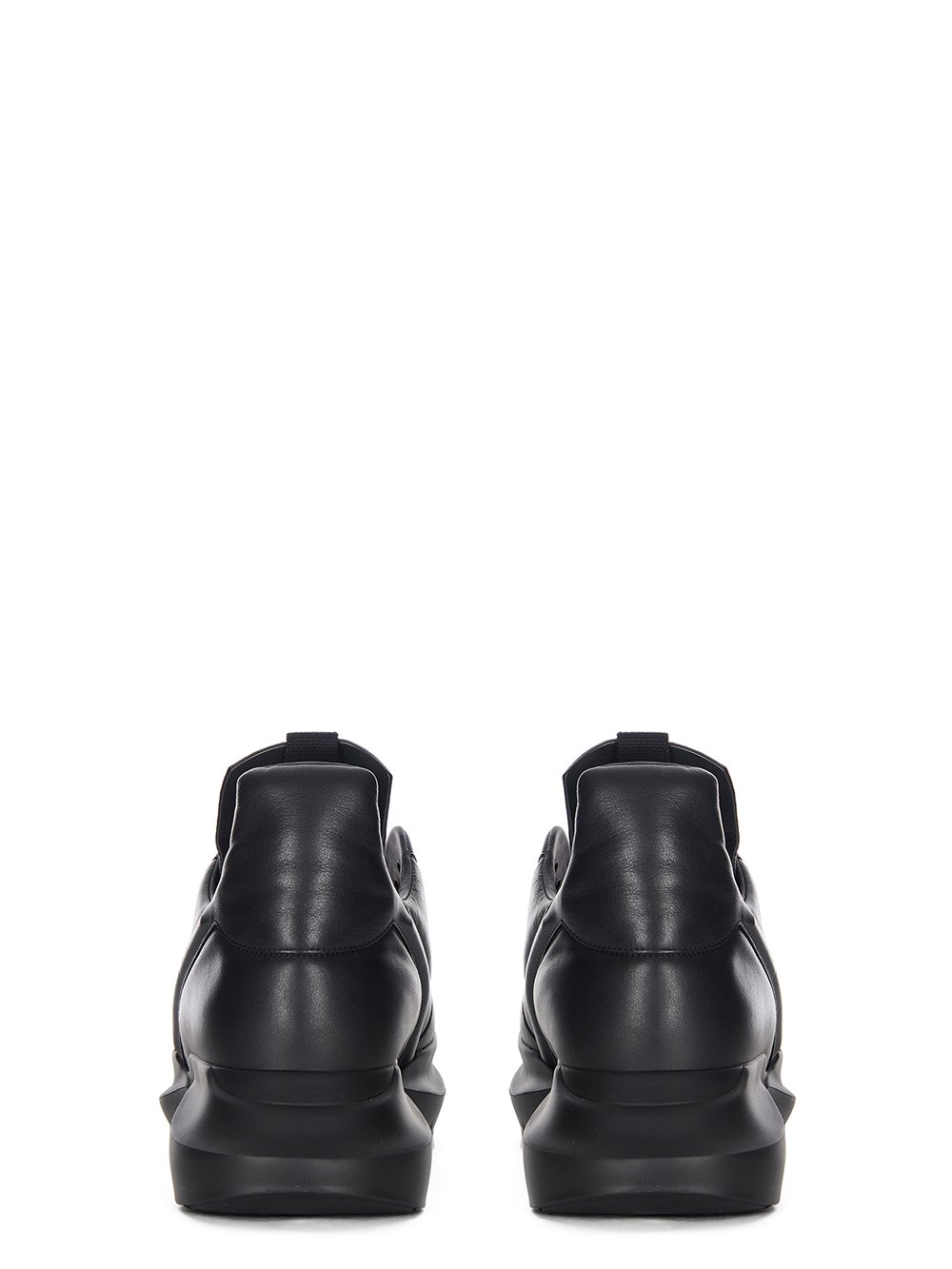 RICK OWENS FW23 LUXOR RUNWAY GETH RUNNER IN BLACK FULL GRAIN CALF LEATHER