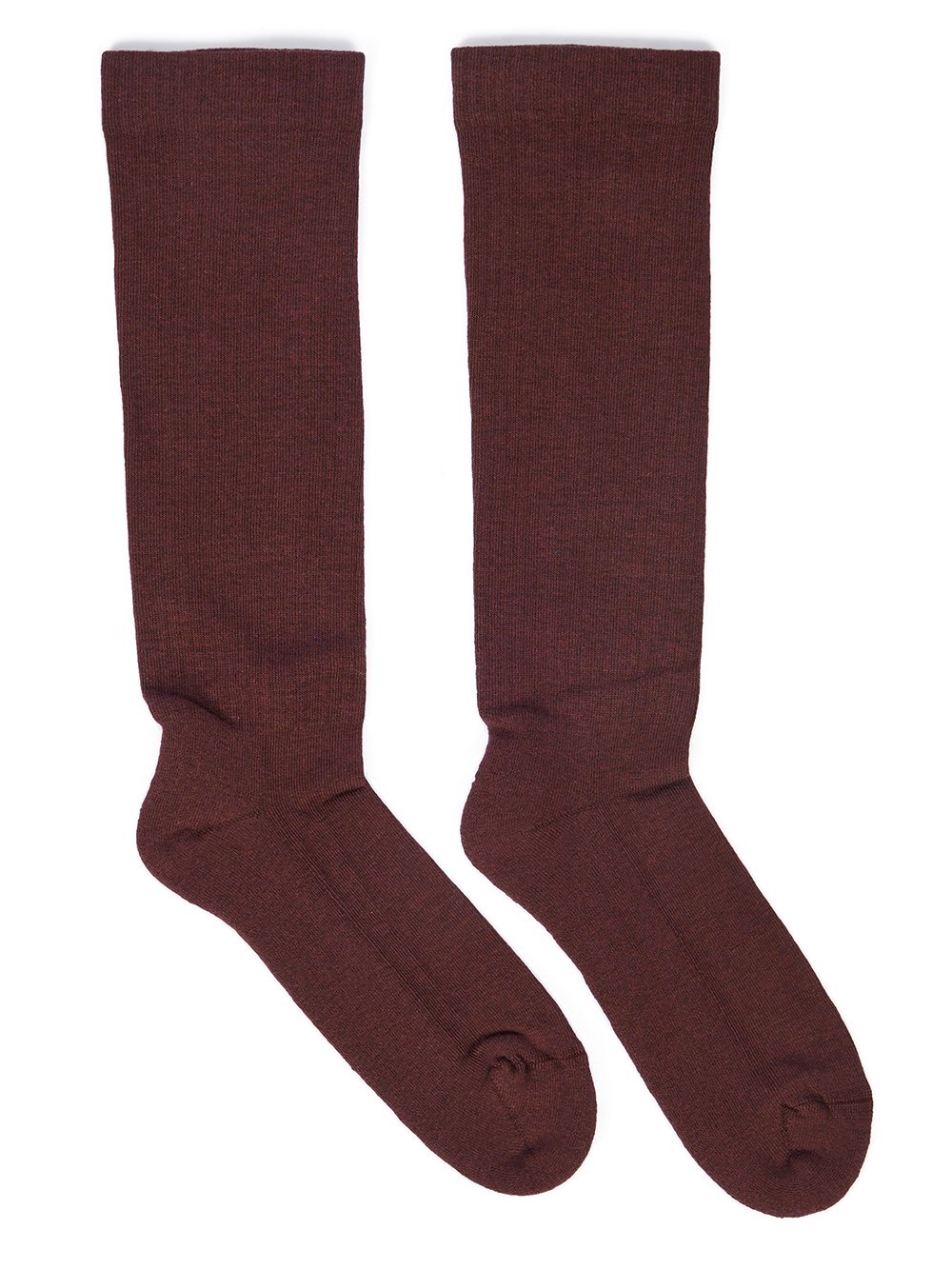 RICK OWENS FW23 LUXOR LUXOR SOCKS IN MAUVE AND MILK COTTON KNIT