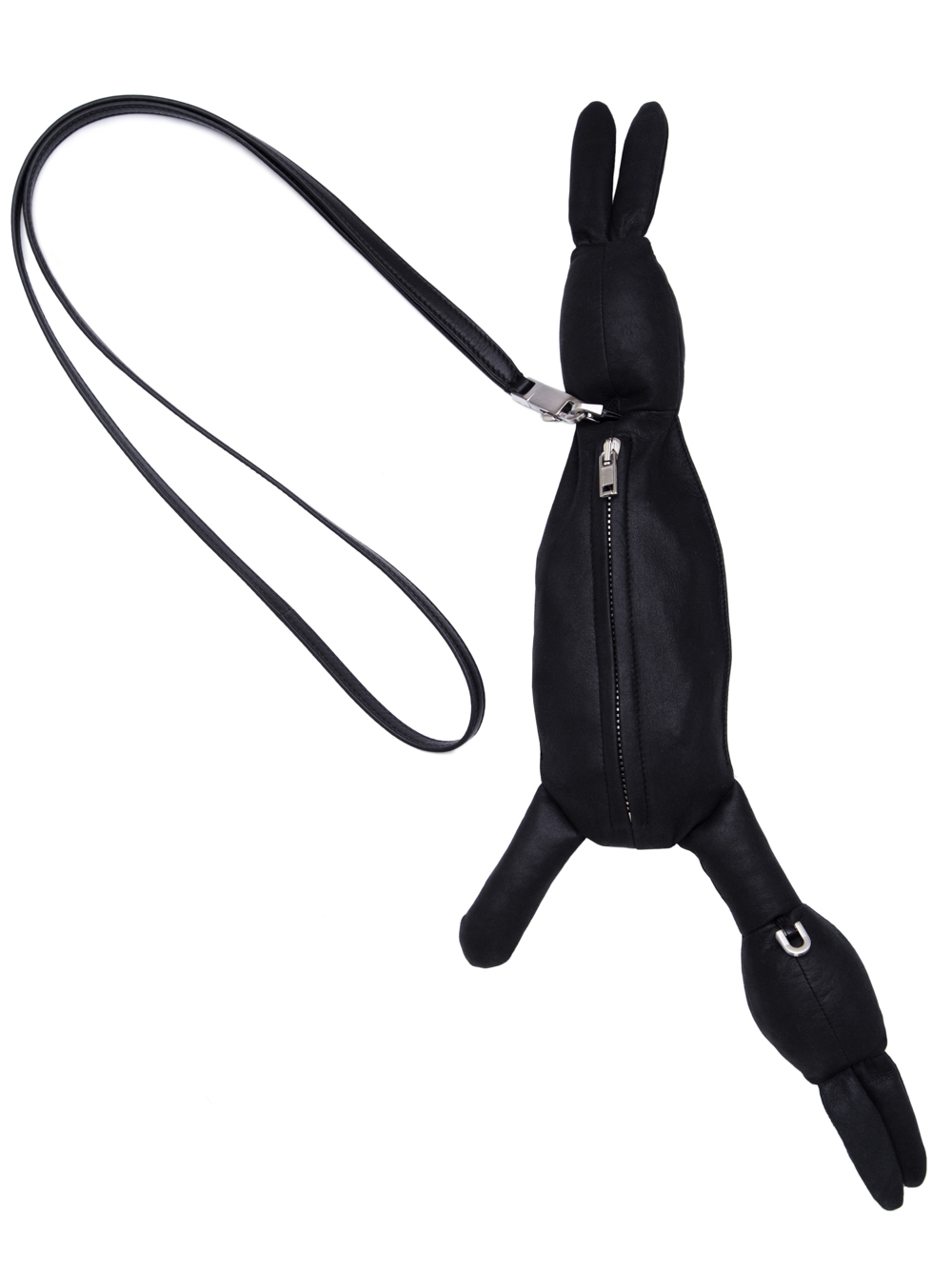 RICK OWENS HUN SIAMESE BUNNY IN BLACK LAMB LEATHER