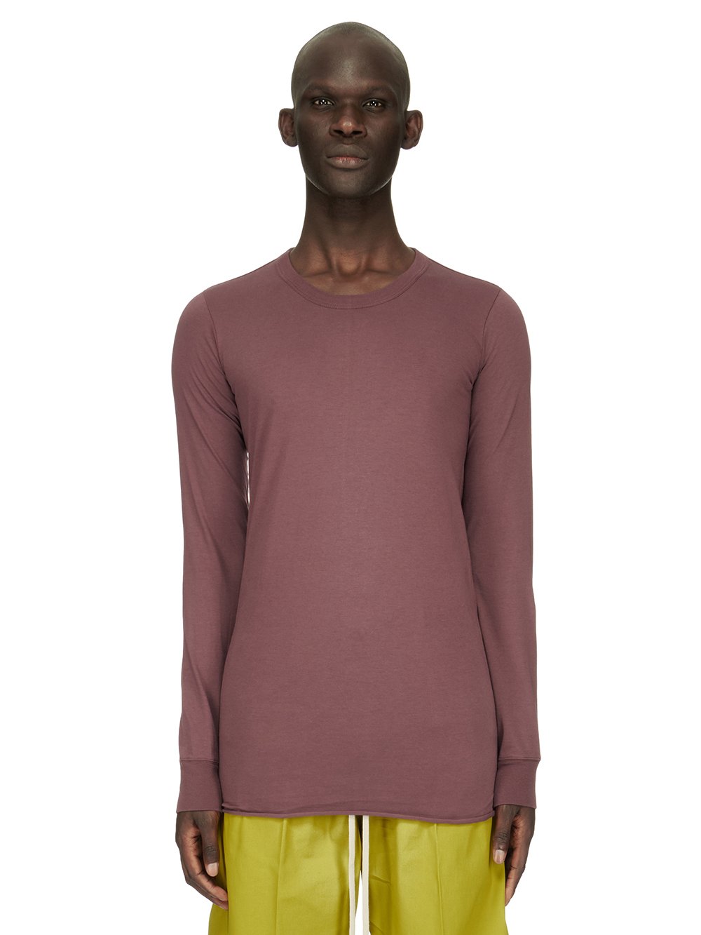 RICK OWENS FW23 LUXOR BASIC LS T IN AMETHYST PURPLE CLASSIC COTTON JERSEY