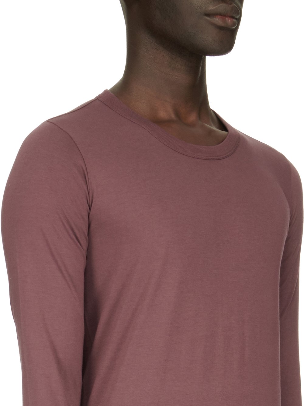 RICK OWENS FW23 LUXOR BASIC LS T IN AMETHYST PURPLE CLASSIC COTTON JERSEY