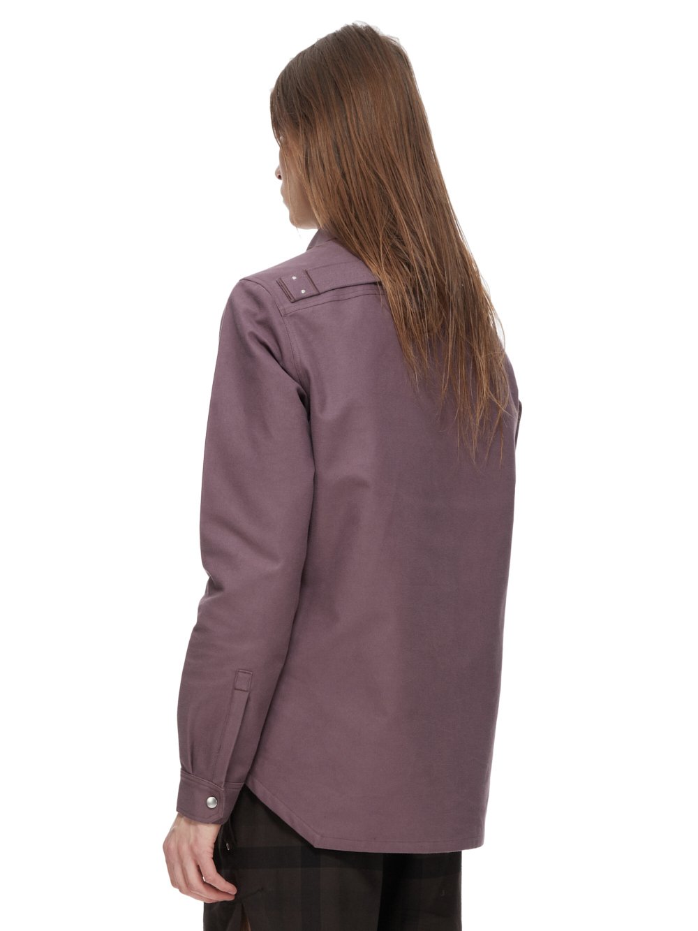 RICK OWENS FW23 LUXOR OUTERSHIRT IN AMETHYST PURPLE HEAVY MOLESKIN