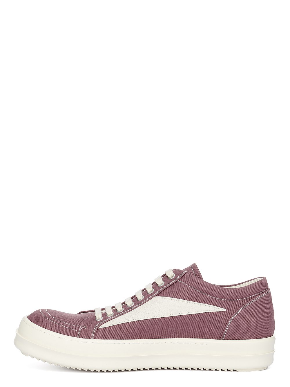 DRKSHDW FW23 LUXOR VINTAGE SNEAKS IN MAUVE AND MILK 13OZ OVERDYED DENIM