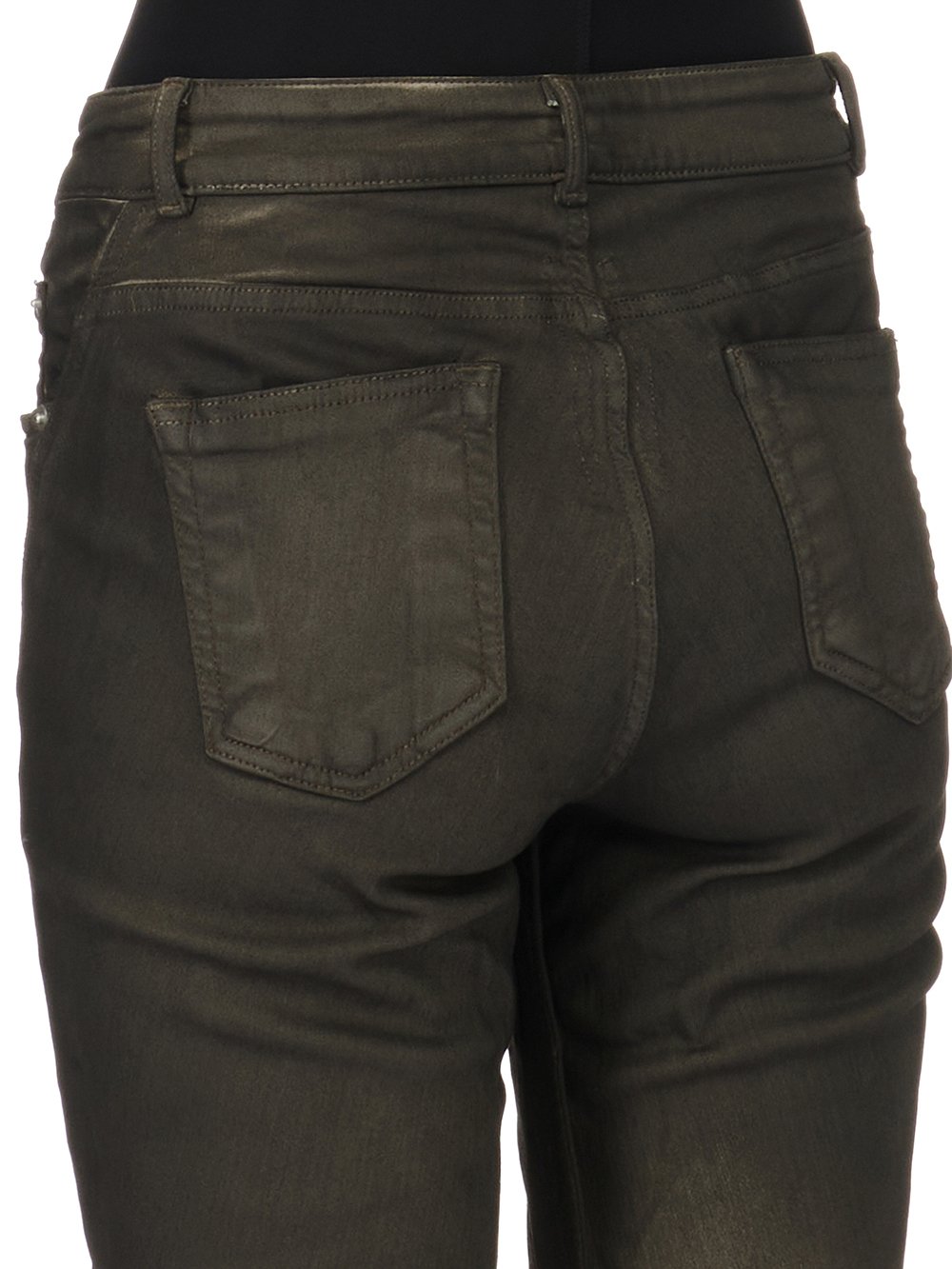 RICK OWENS FW23 LUXOR BIAS BOOTCUT IN BLACK PEARL DEGRADE STRETCH DENIM