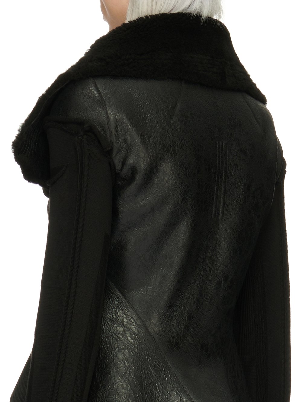 RICK OWENS FW23 LUXOR NASKA BIKER IN  BLACK BUTTER LAMB SHEARLING