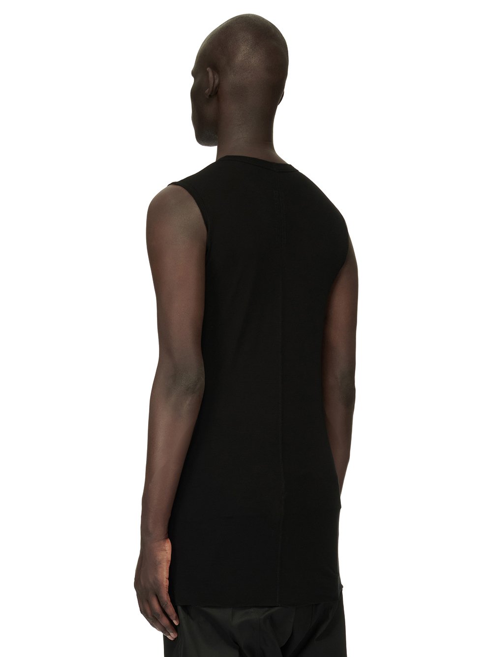 RICK OWENS FOREVER BASIC SL T IN BLACK VISCOSE SILK JERSEY