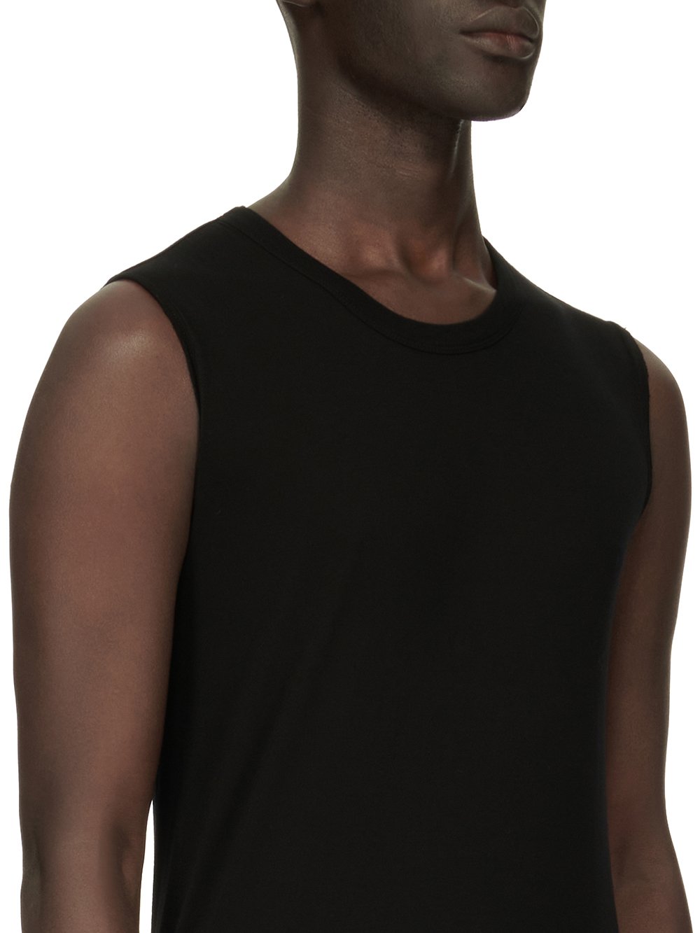 RICK OWENS FOREVER BASIC SL T IN BLACK VISCOSE SILK JERSEY