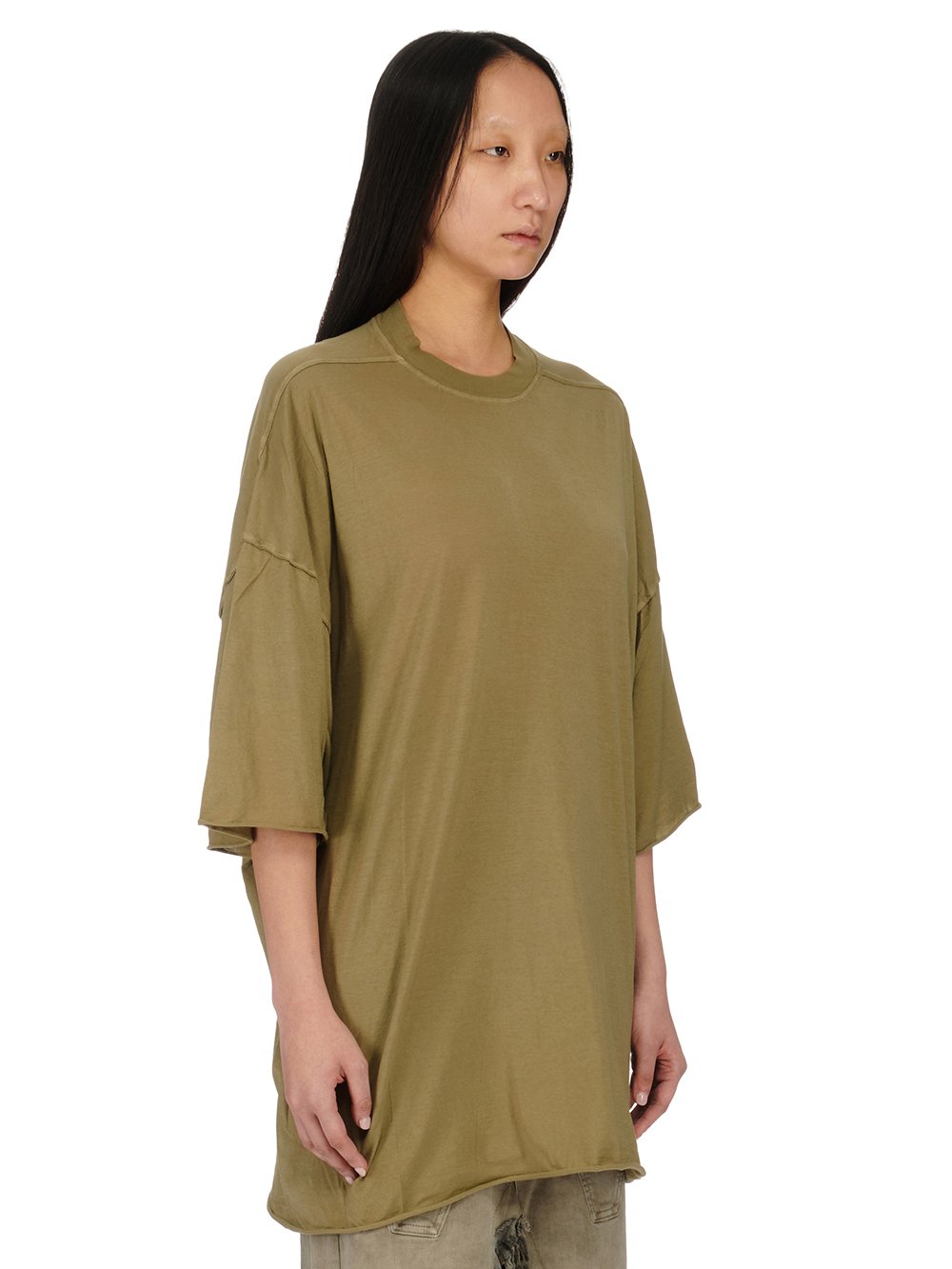 RICK OWENS FW23 LUXOR TOMMY T IN PALE GREEN COTTON GAUZE JERSEY