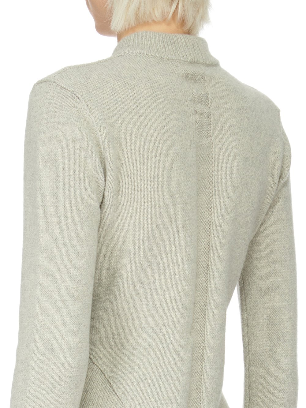 RICK OWENS FW23 LUXOR NASKA LUPETTO IN PEARL RECYCLED CASHMERE KNIT