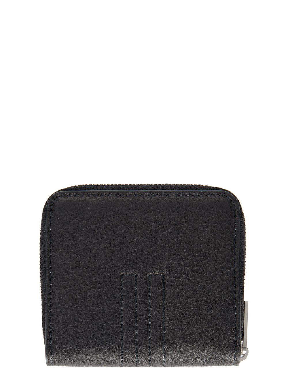 RICK OWENS FW23 LUXOR ZIPPED WALLET IN BLACK SOFT GRAIN COW LEATHER