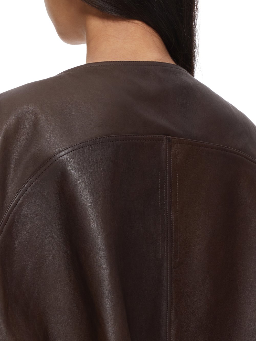 RICK OWENS FW23 LUXOR FOGAKAFTAN TOP IN BROWN VEG NAPPA LAMB