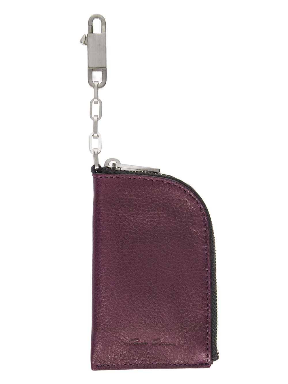 RICK OWENS FW23 LUXOR HOOK WALLET IN AMETHYST PURPLE SOFT GRAIN COW LEATHER