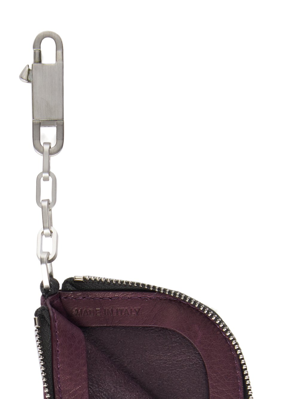 RICK OWENS FW23 LUXOR HOOK WALLET IN AMETHYST PURPLE SOFT GRAIN COW LEATHER