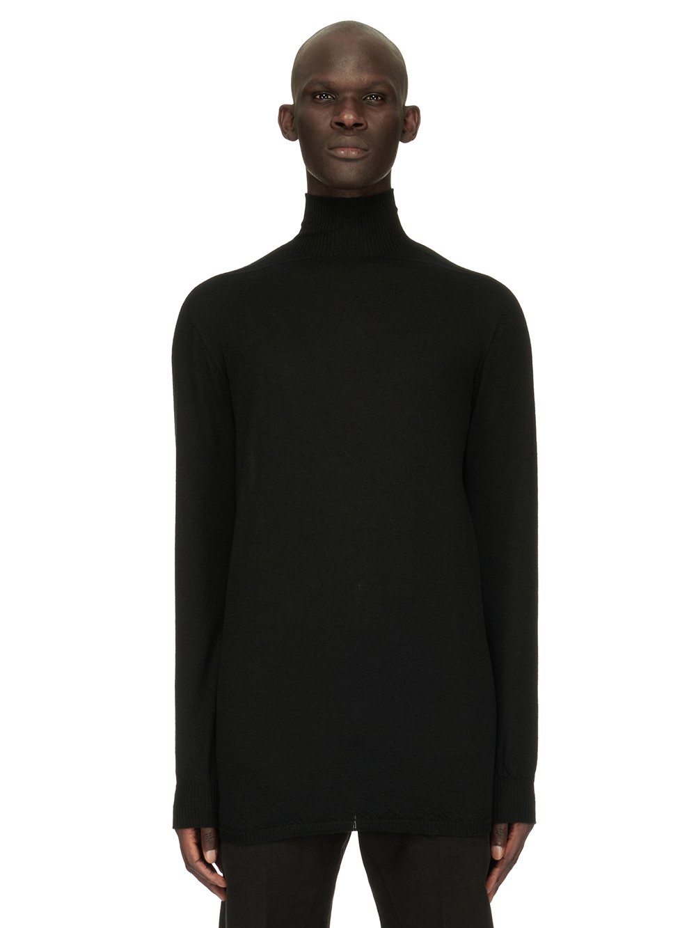 RICK OWENS FW23 LUXOR OVERSIZED TURTLE IN  BLACK LIGHTWEIGHT RASATO KNIT