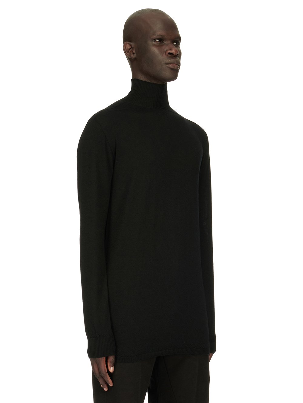 RICK OWENS FW23 LUXOR OVERSIZED TURTLE IN  BLACK LIGHTWEIGHT RASATO KNIT