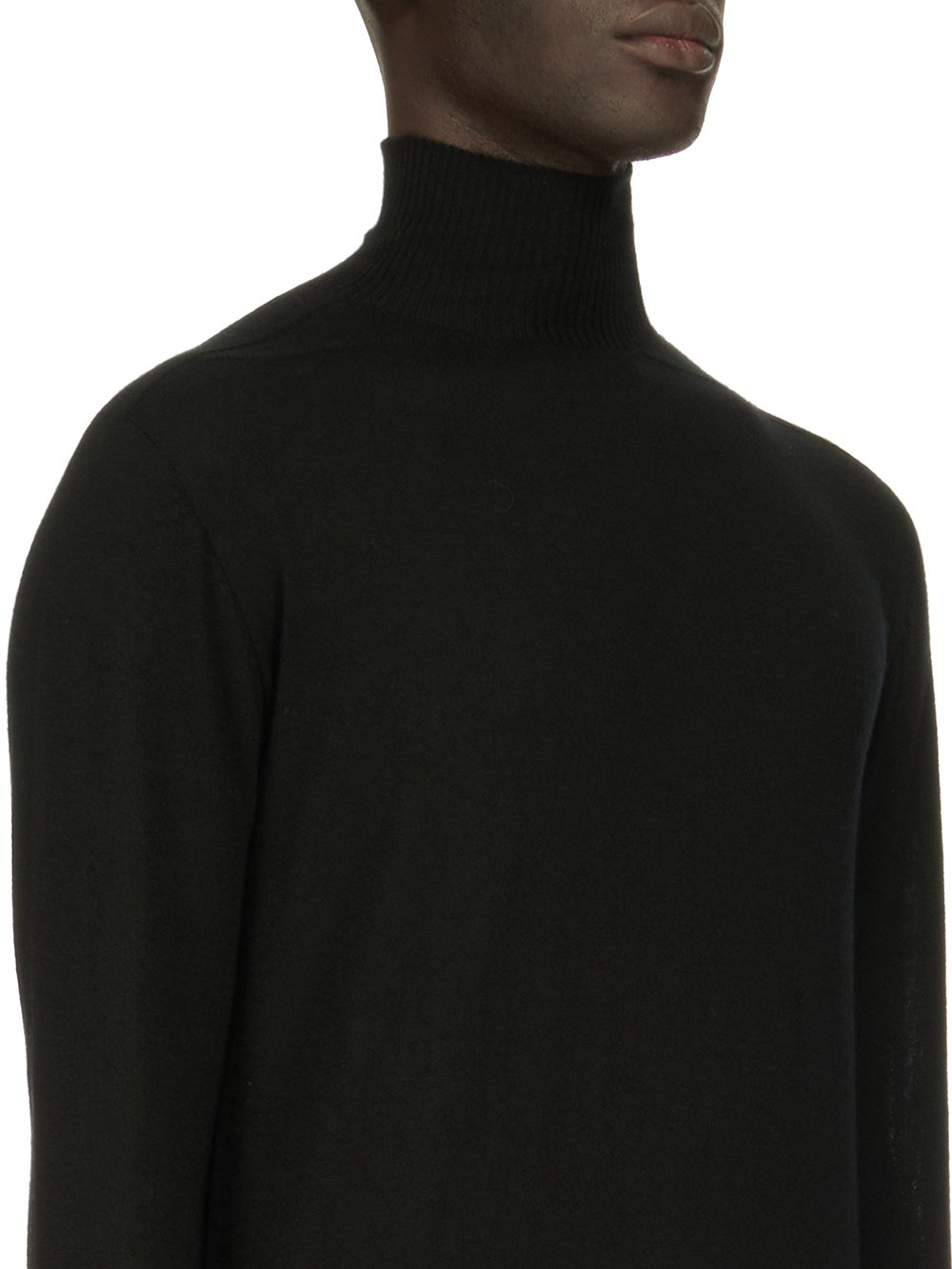 RICK OWENS FW23 LUXOR OVERSIZED TURTLE IN  BLACK LIGHTWEIGHT RASATO KNIT