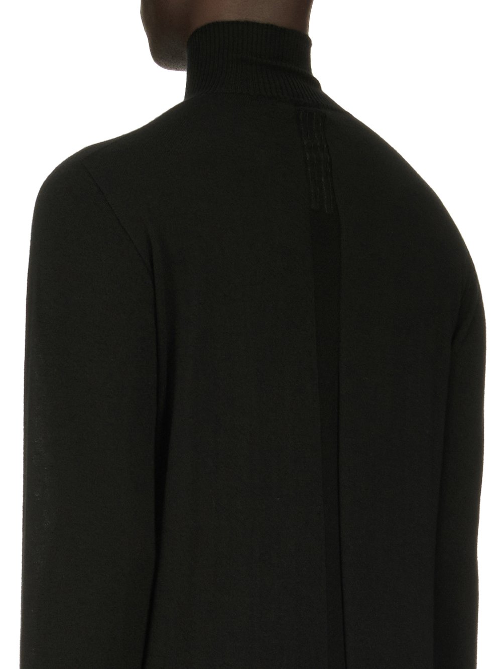 RICK OWENS FW23 LUXOR OVERSIZED TURTLE IN  BLACK LIGHTWEIGHT RASATO KNIT