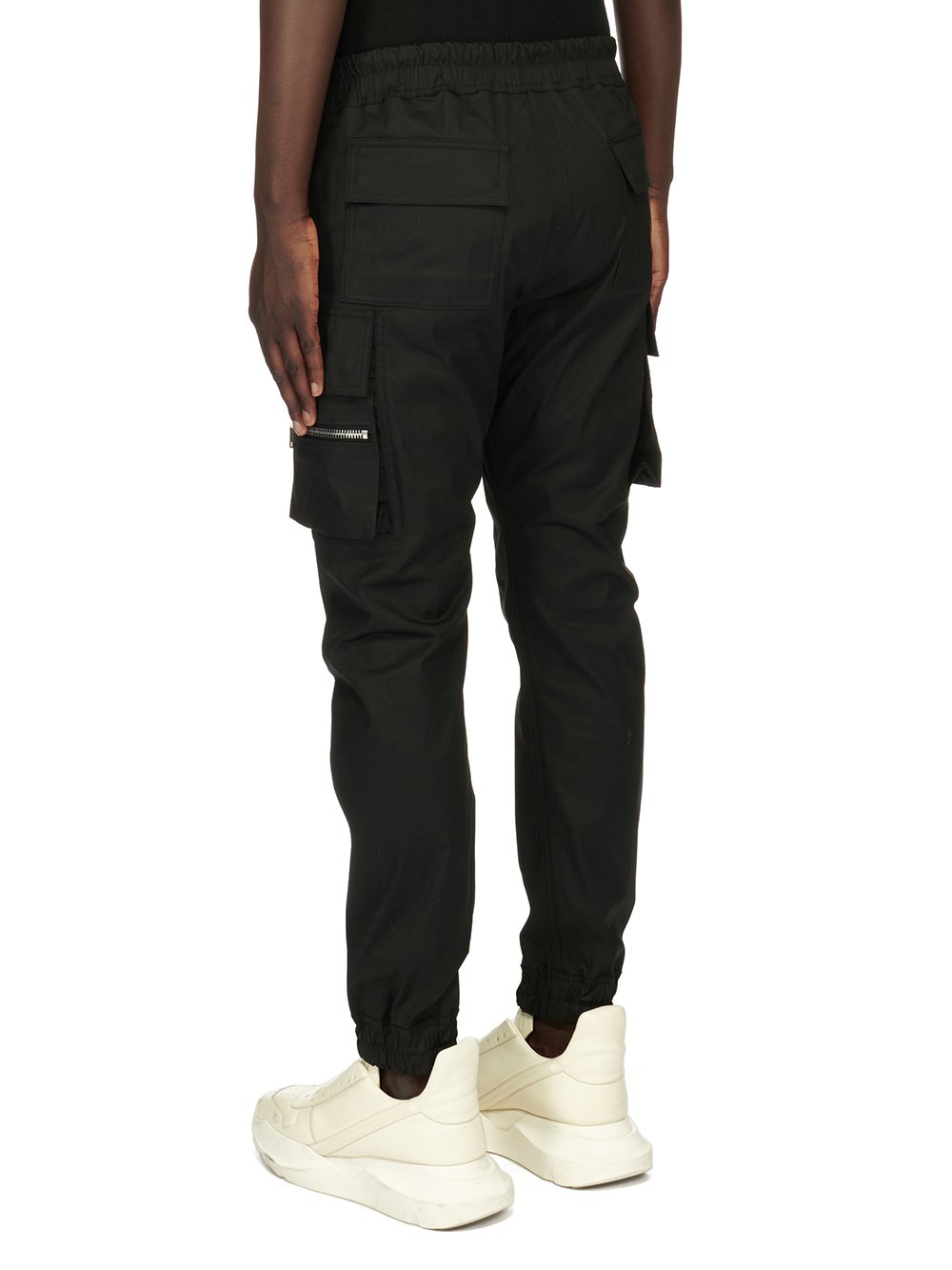 RICK OWENS FW23 LUXOR MASTODON CARGO IN  BLACK HEAVY COTTON POPLIN