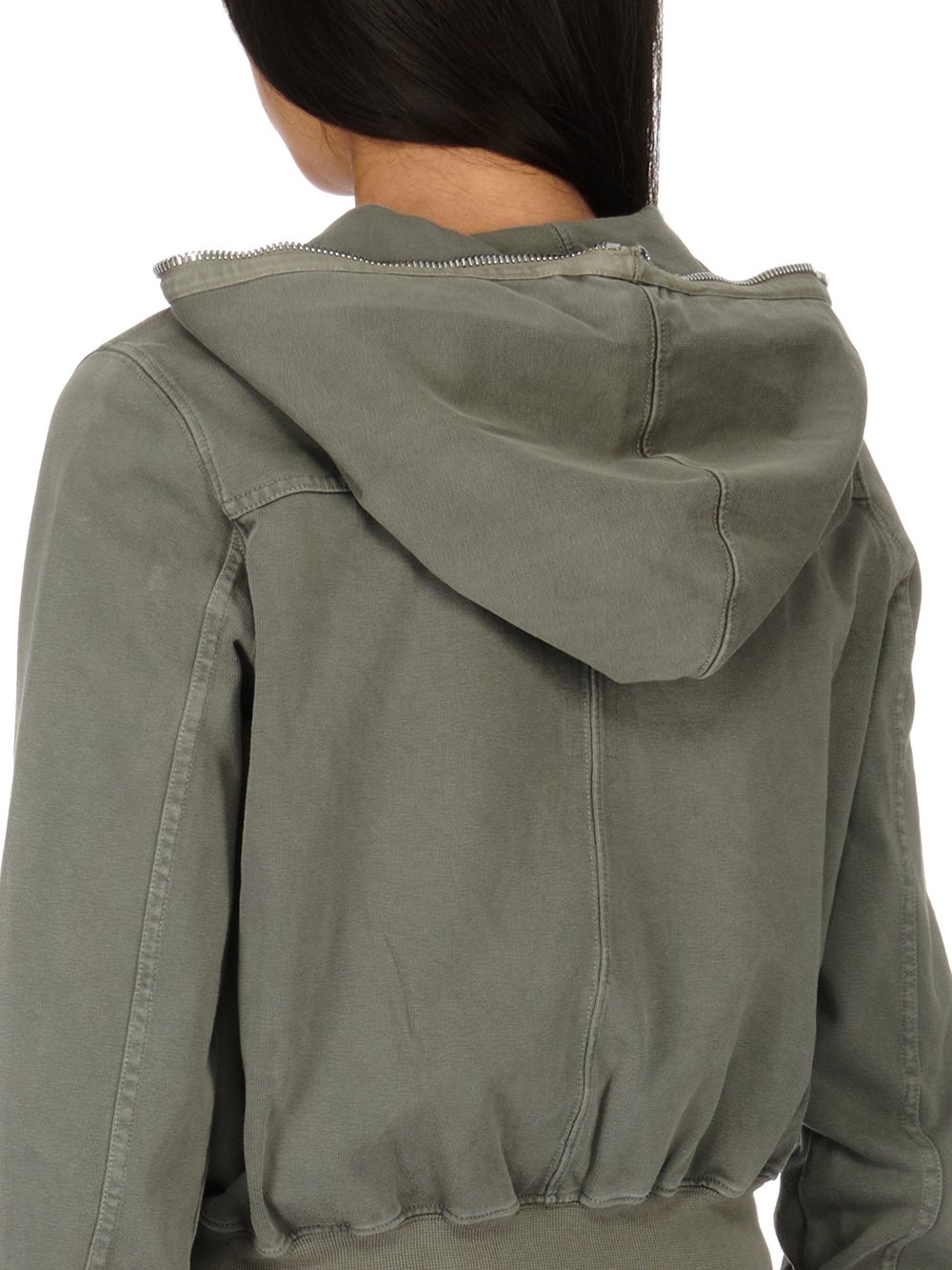 RICK OWENS FW23 LUXOR SMALL GIMP HOODIE IN HUSTLER BLUE COMPACT HEAVY COTTON JERSEY