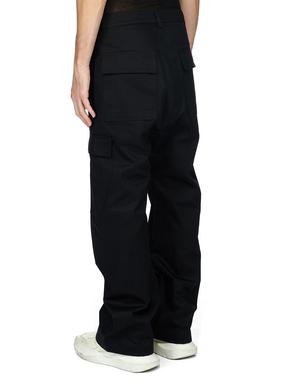 DRKSHDW FW23 LUXOR CARGO TROUSERS IN BLACK COTTON TWILL