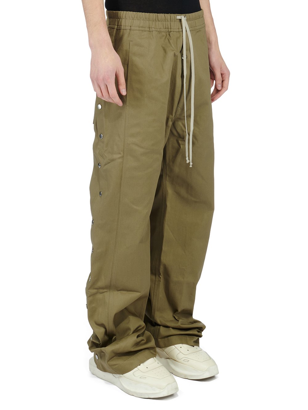 RICK OWENS FW23 LUXOR PUSHER PANTS IN PALE GREEN COTTON TWILL