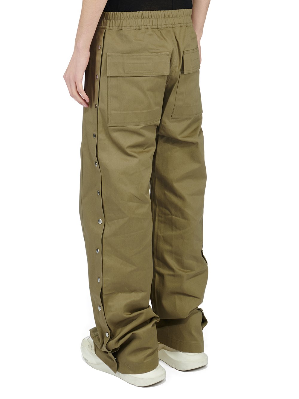 RICK OWENS FW23 LUXOR PUSHER PANTS IN PALE GREEN COTTON TWILL