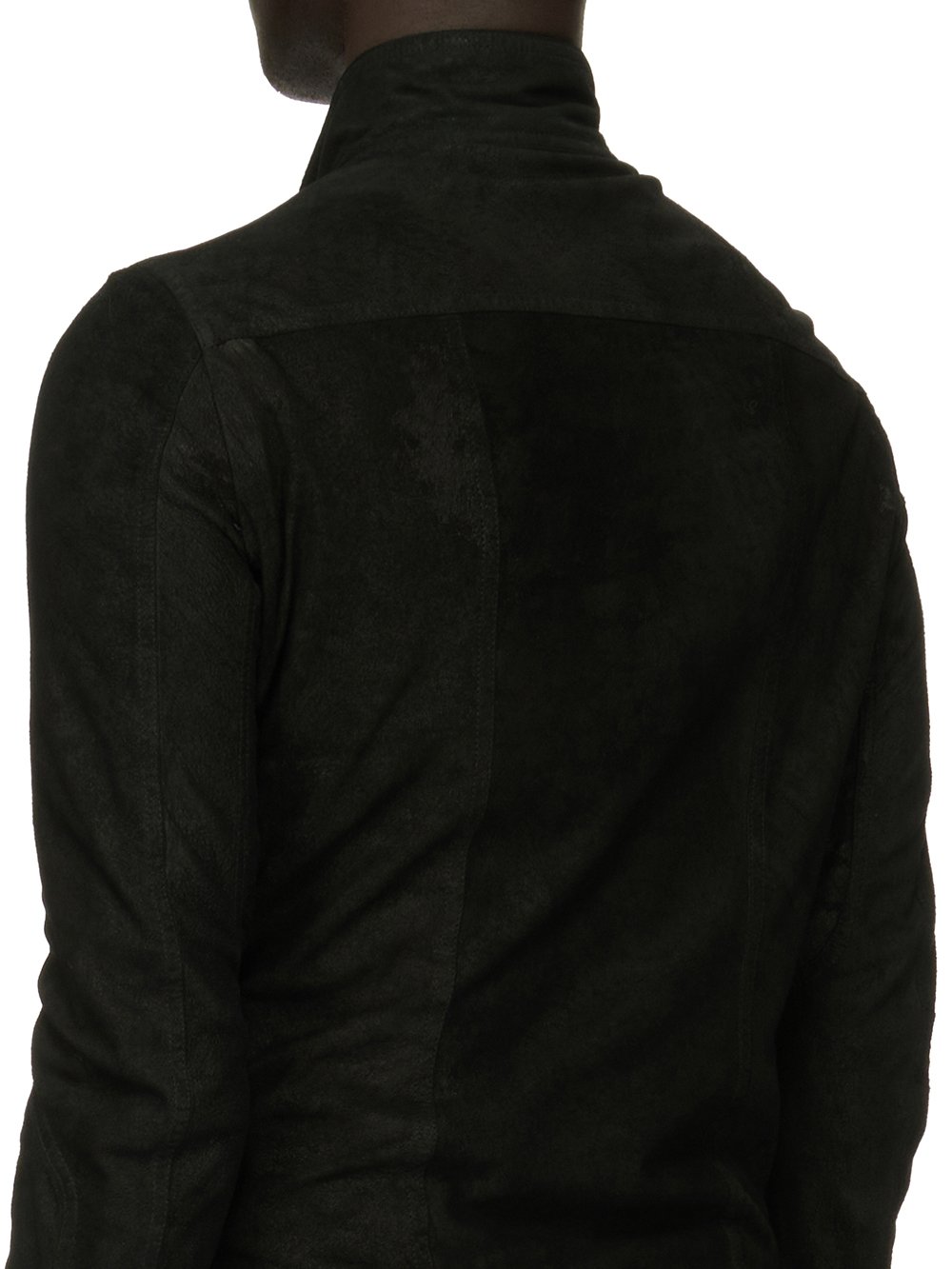 RICK OWENS FOREVER MOLLINO'S BIKER JACKET IN BLACK BLISTER LAMB LEATHER